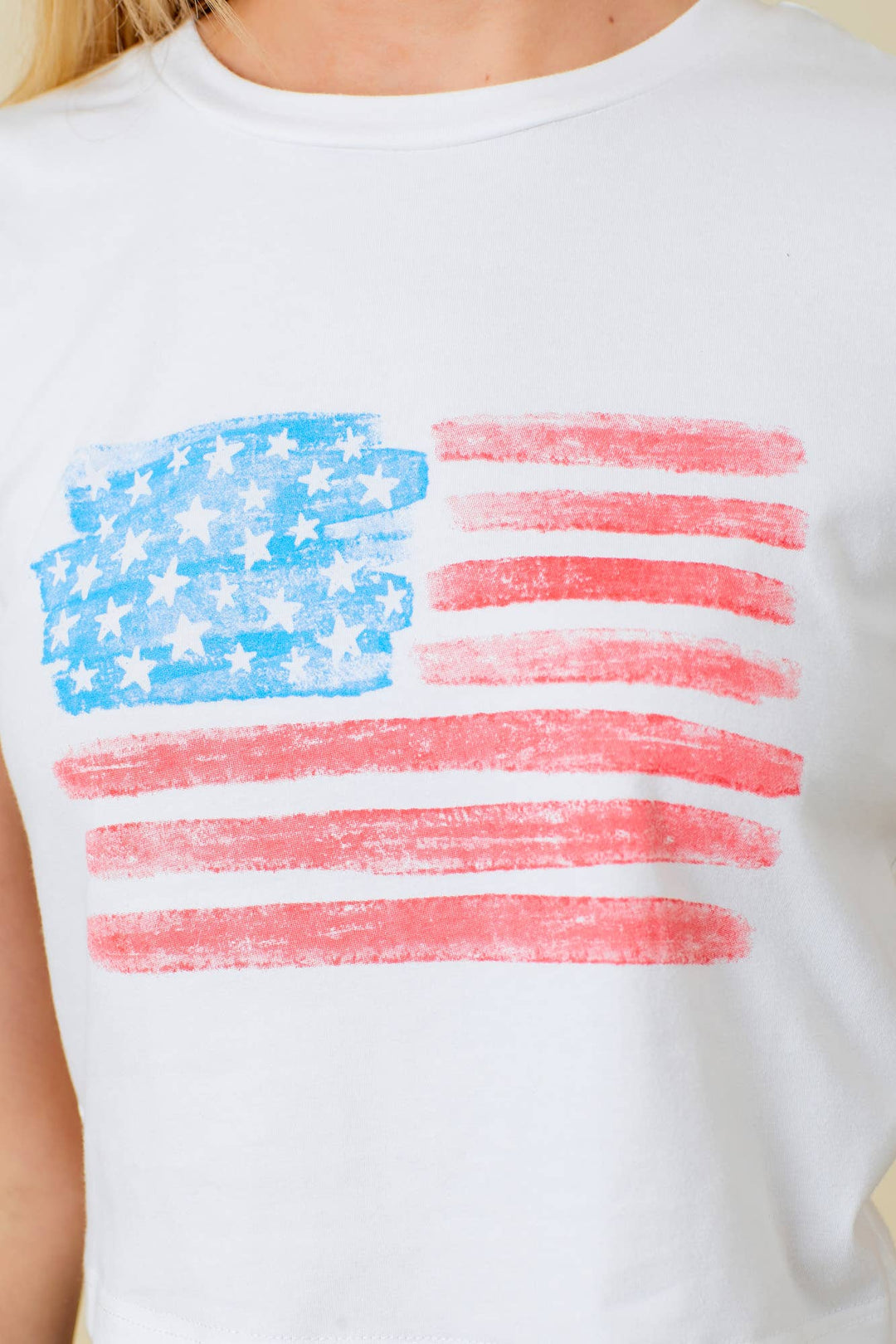 GRAPHIC BABY FLAG PRINT TEE - WHITE