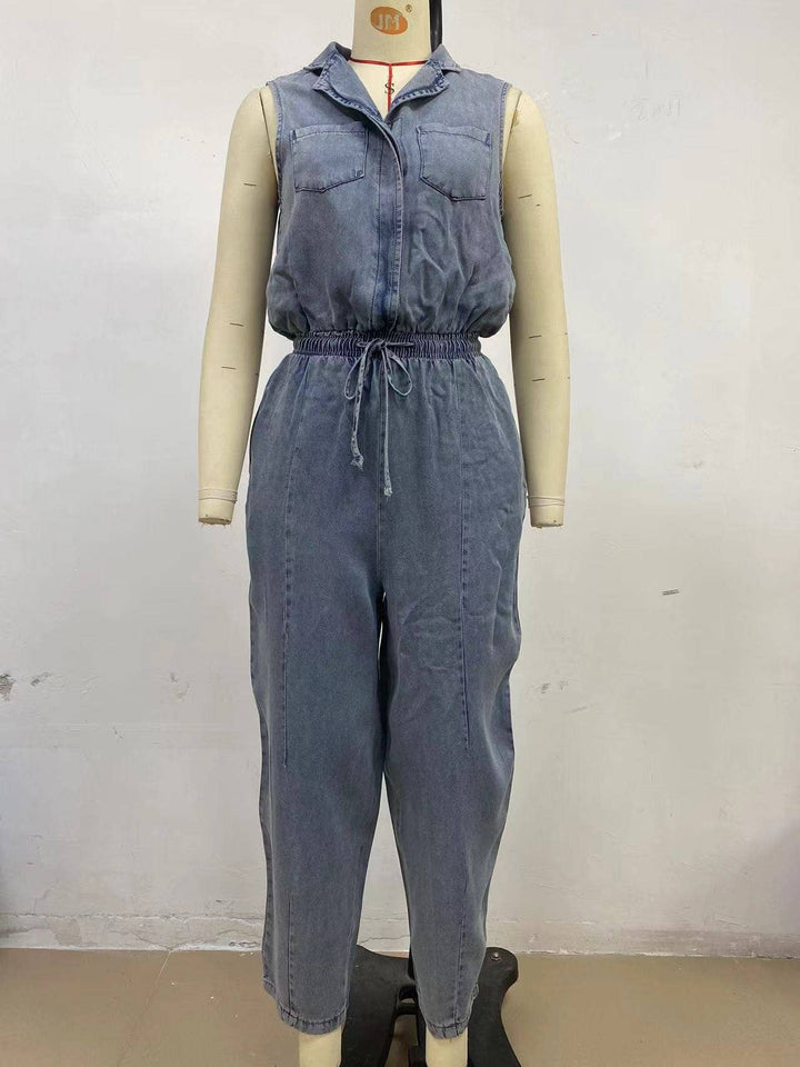 WASHED DENIM JUMPSUIT