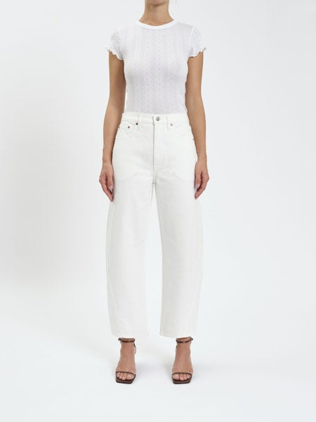 WESTWARD BARREL LEG JEAN - SWAN WHITE