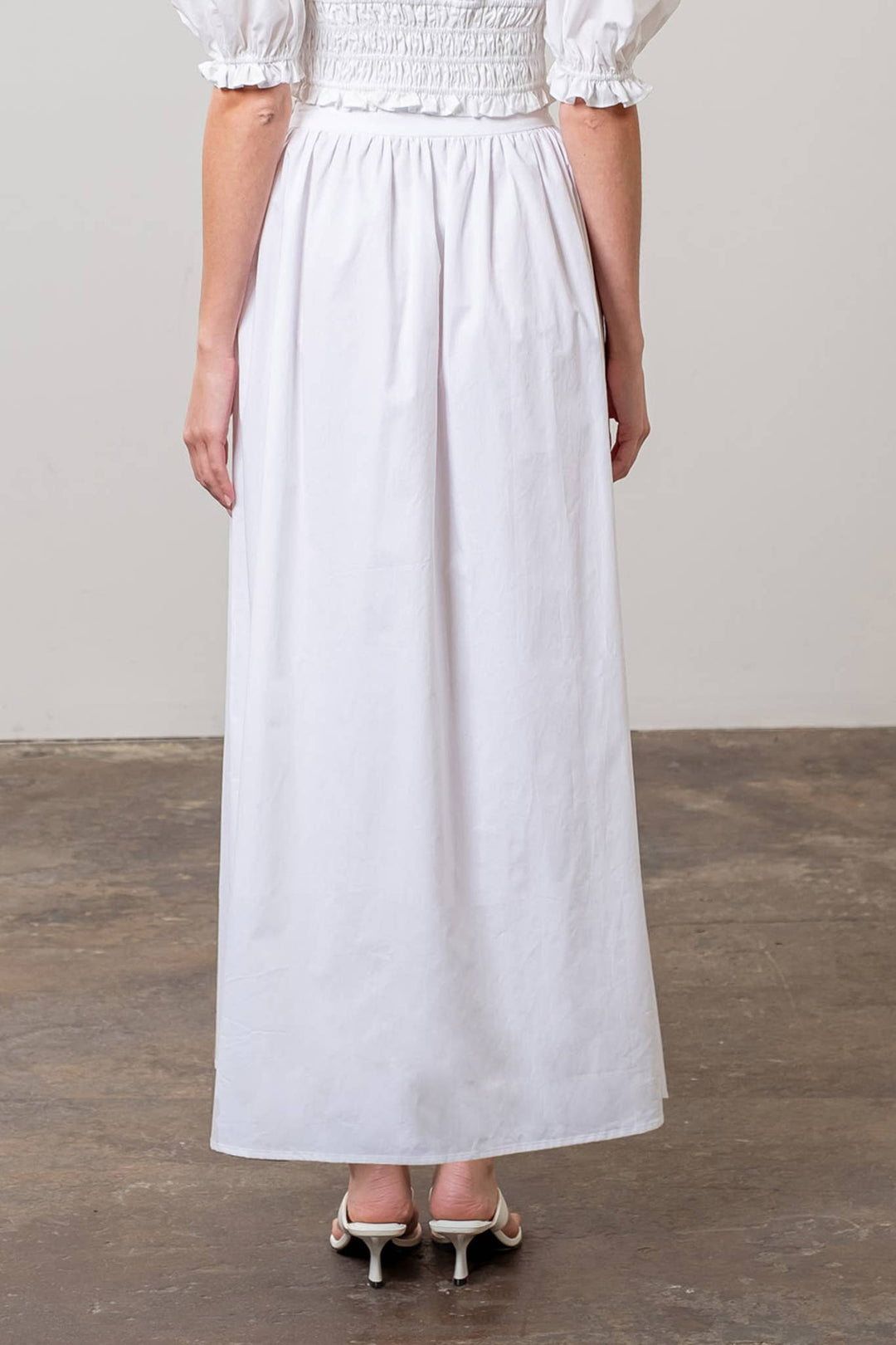 HIGH WAIST MAXI SKIRT - WHITE