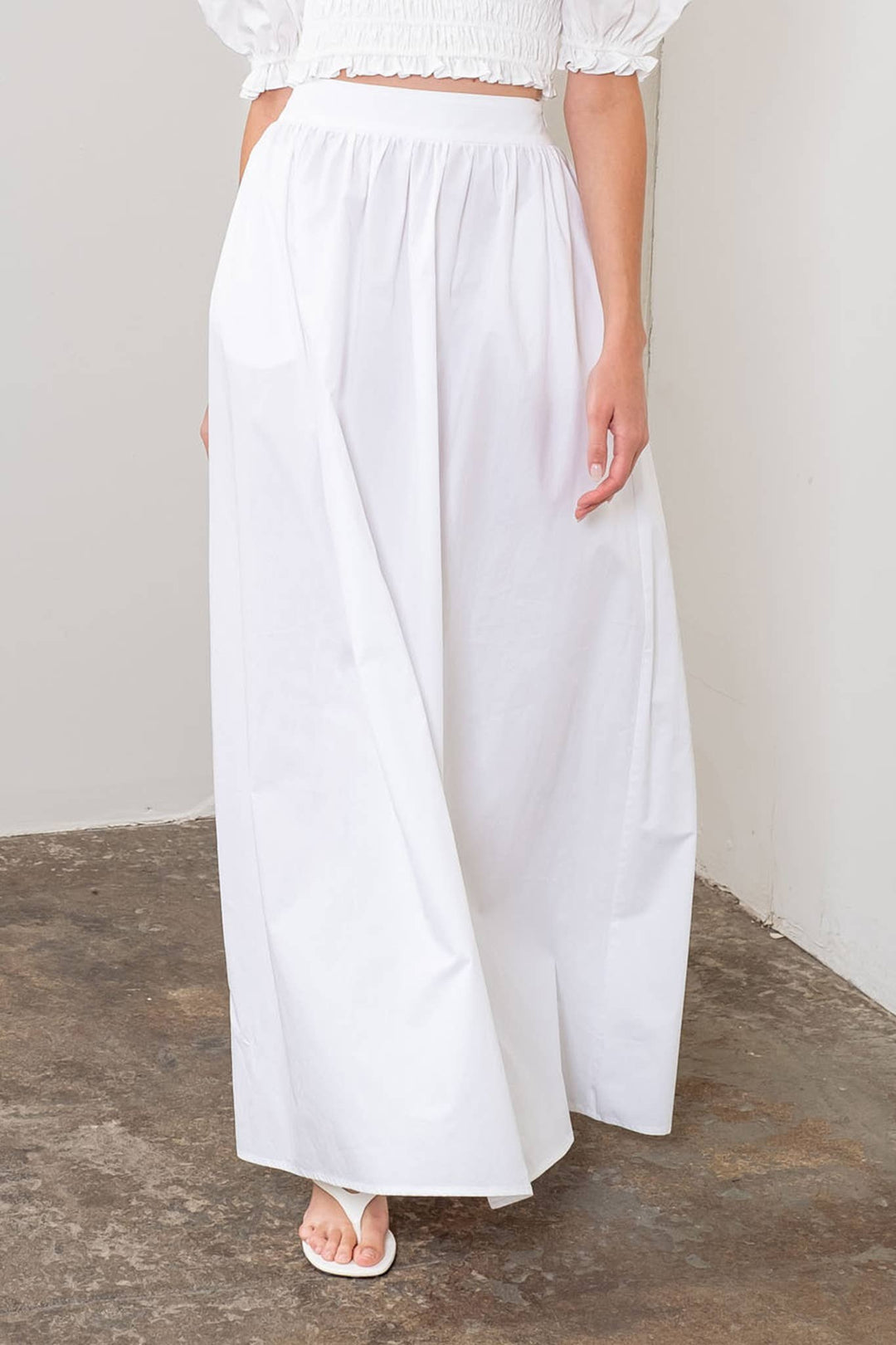 HIGH WAIST MAXI SKIRT - WHITE