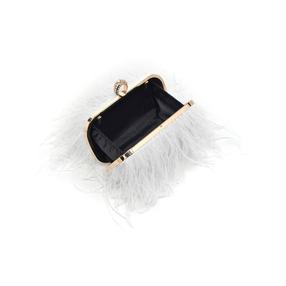 HARLOW FEATHER EVENING BAG
