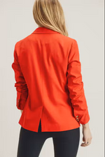 DOUBLE BREASTED BLAZER - TOMATO RED