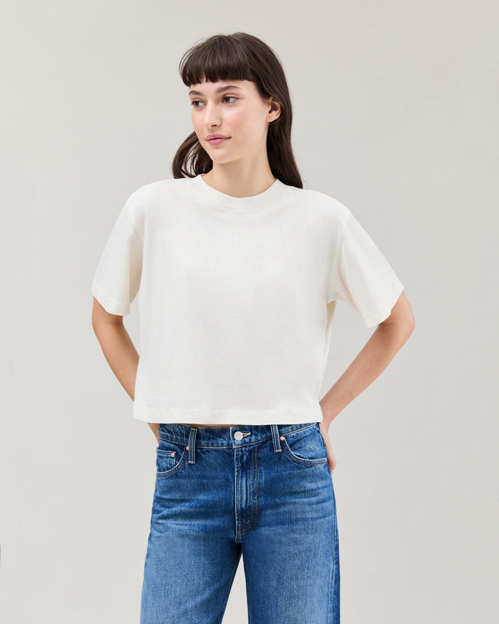 RELAXED CROP TEE - BONE