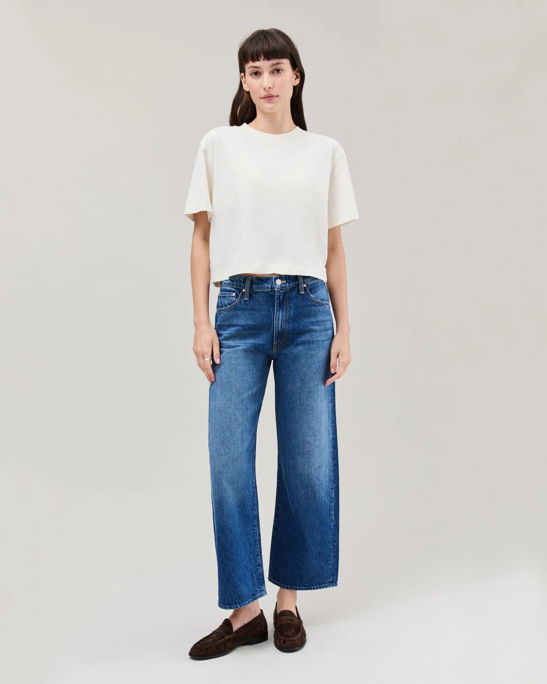 RELAXED CROP TEE - BONE