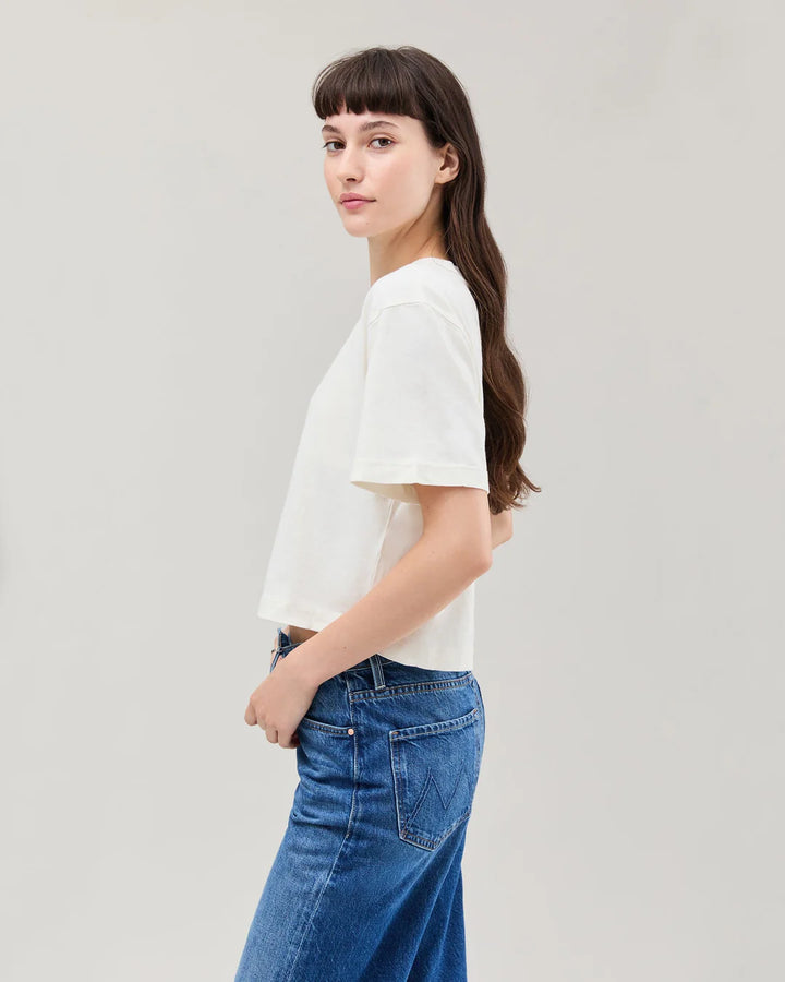 RELAXED CROP TEE - BONE