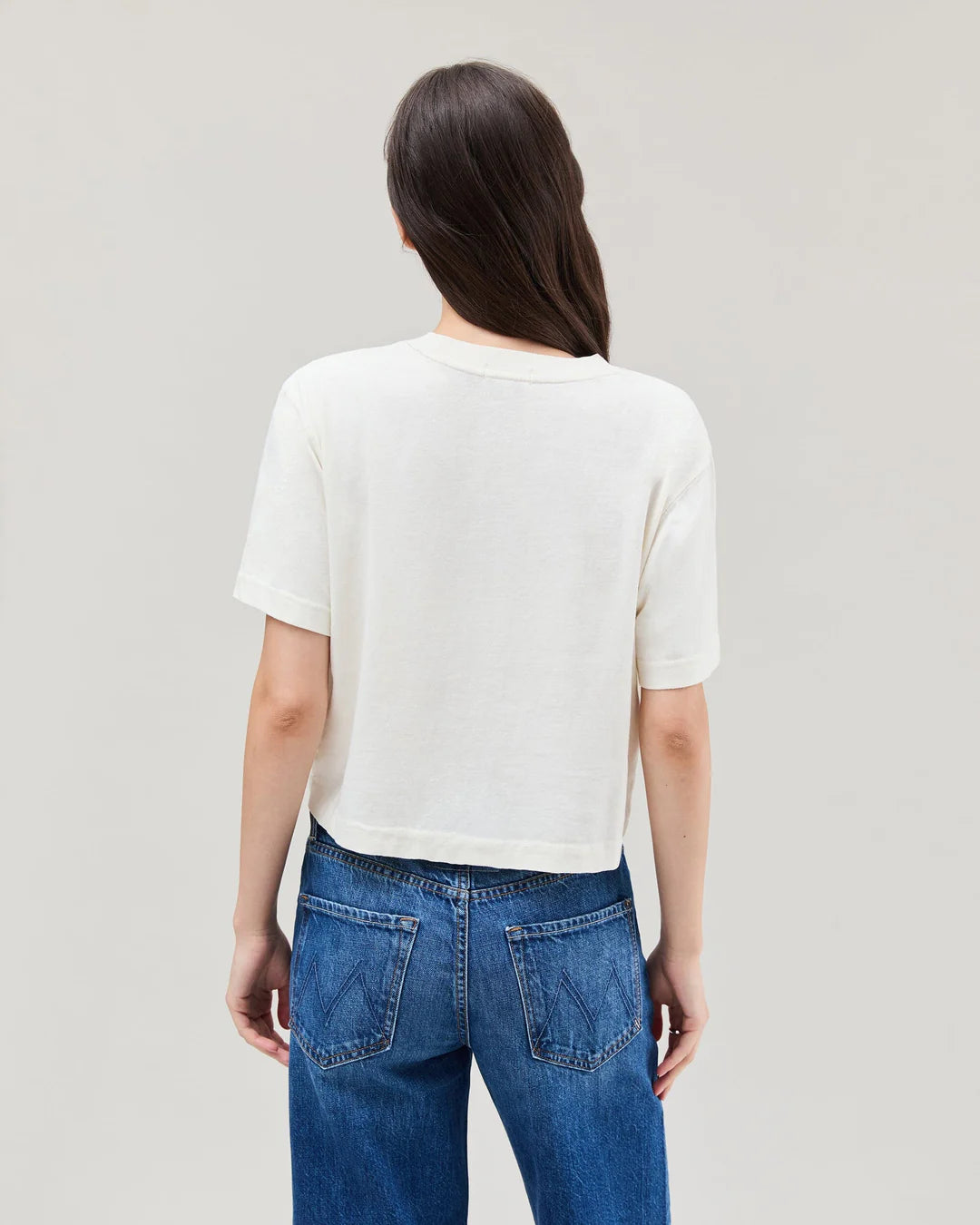 RELAXED CROP TEE - BONE