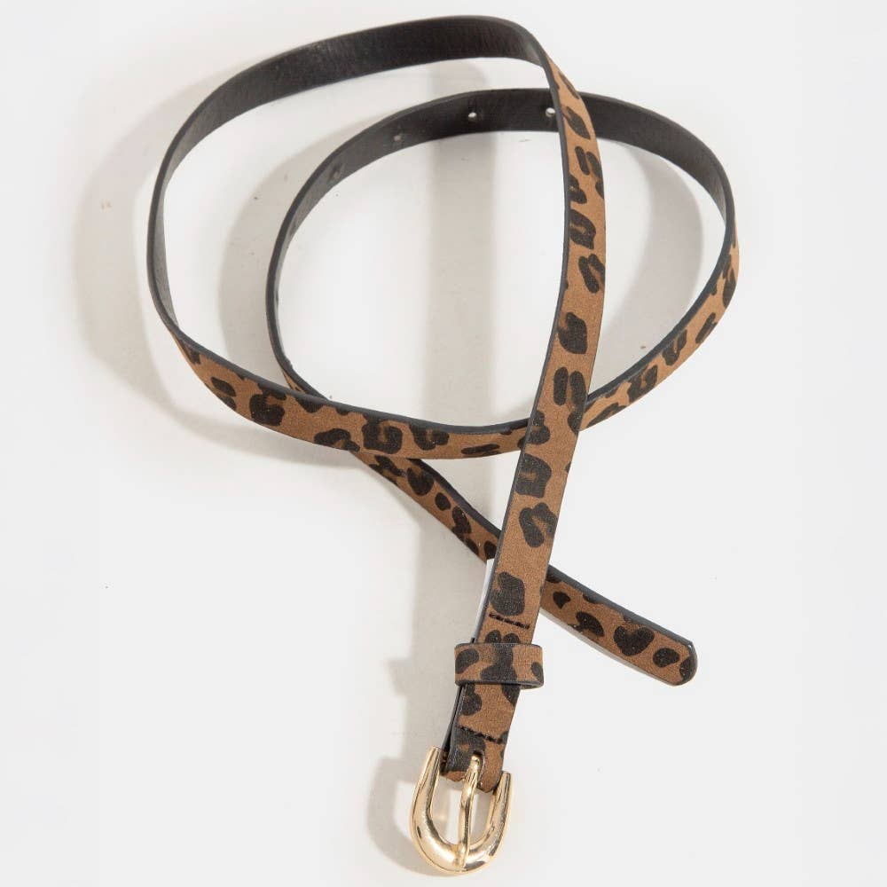 VEGAN LEATHER SKINNY BELT