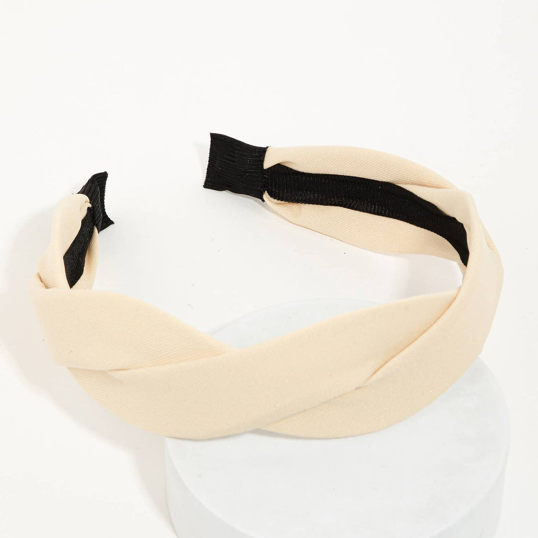 SOFT TWIST FABRIC HEADBAND - SOFT YELLOW