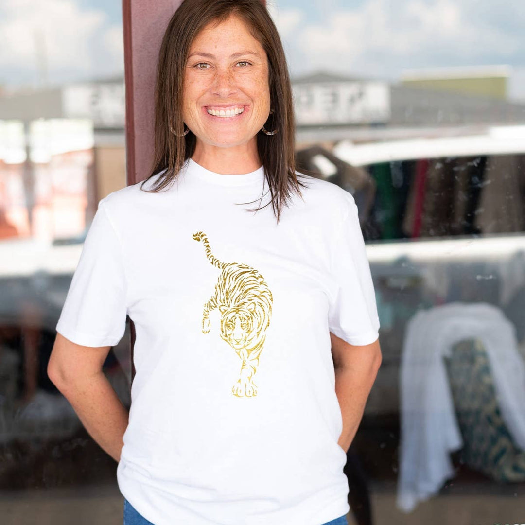 GOLD TIGER T-SHIRT - WHITE