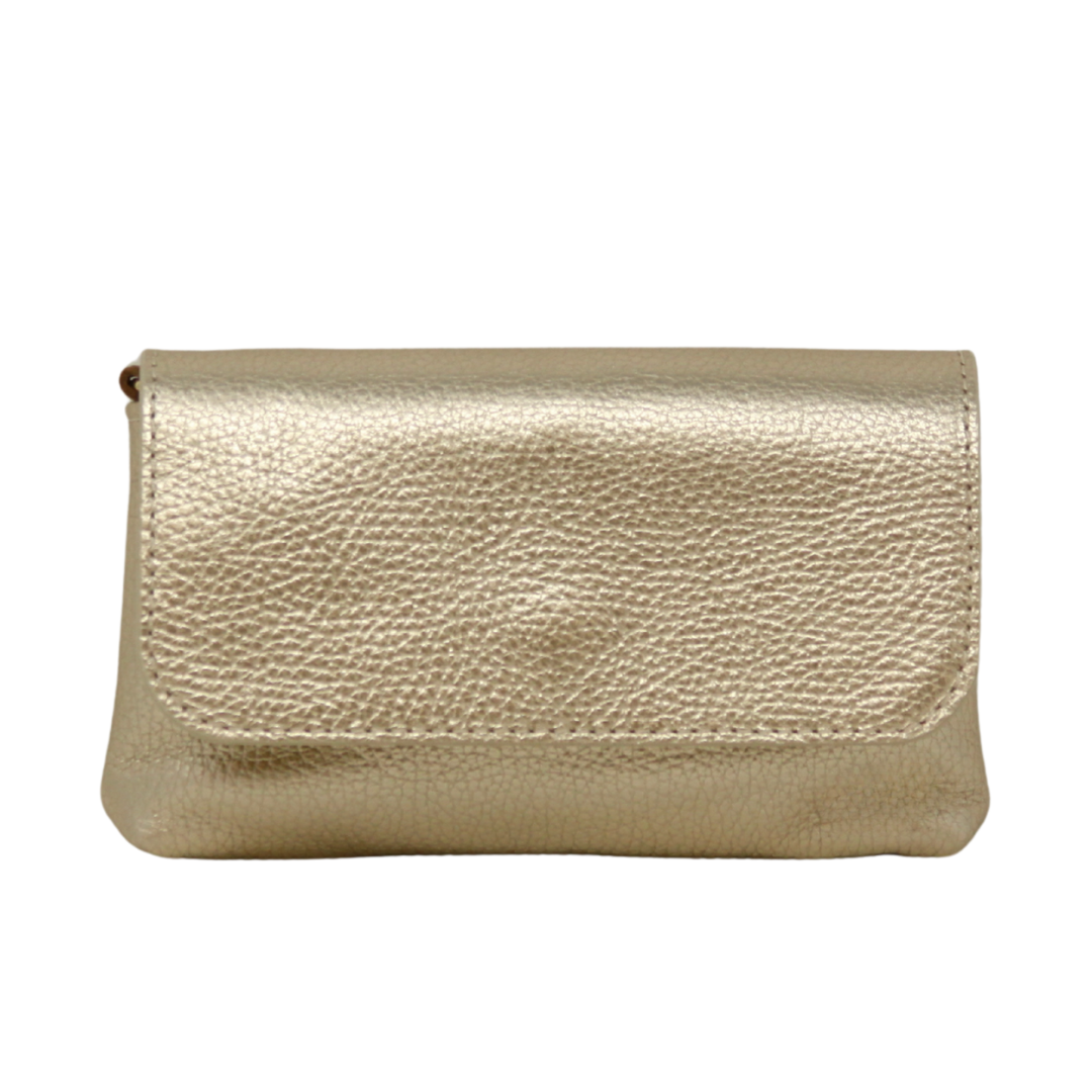 GENUINE ITALIAN LEATHER CROSSBODY CLUTCH