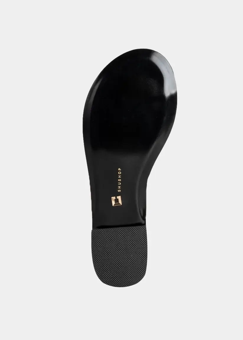BARCELONA VEGNA LEATHER CROC SANDAL - CHOCOLATE