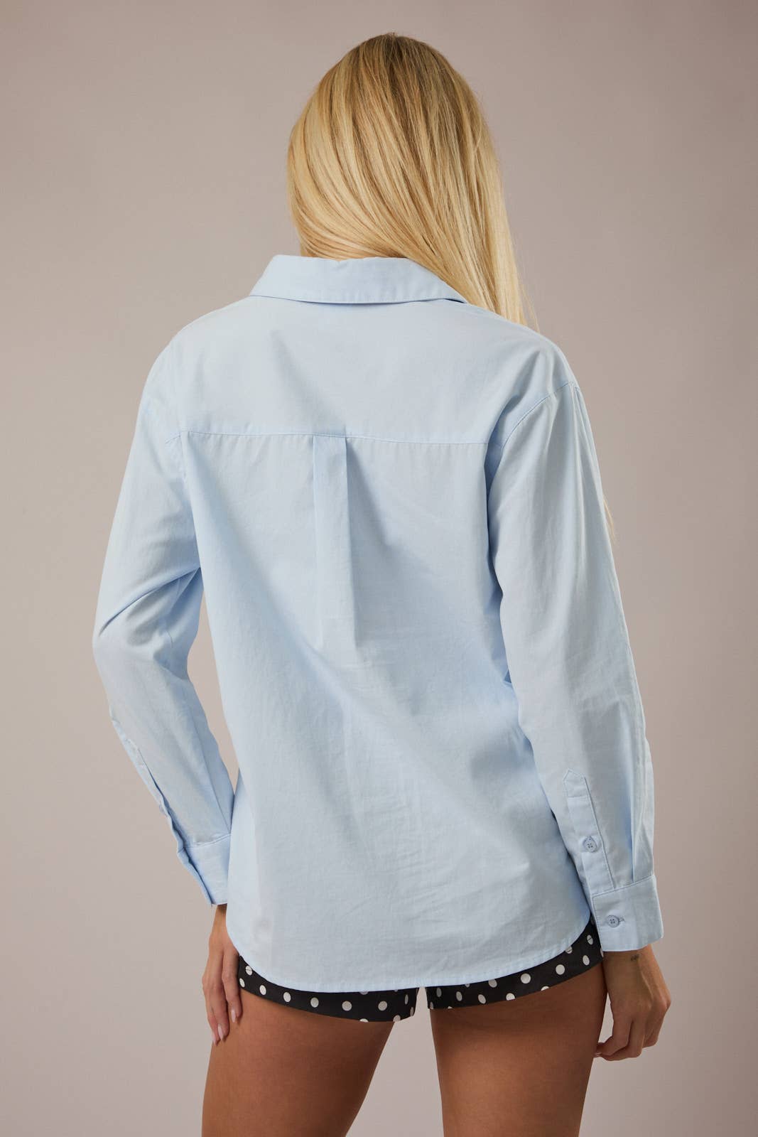 COTTON BUTTON DOWN SHIRT - BLUE