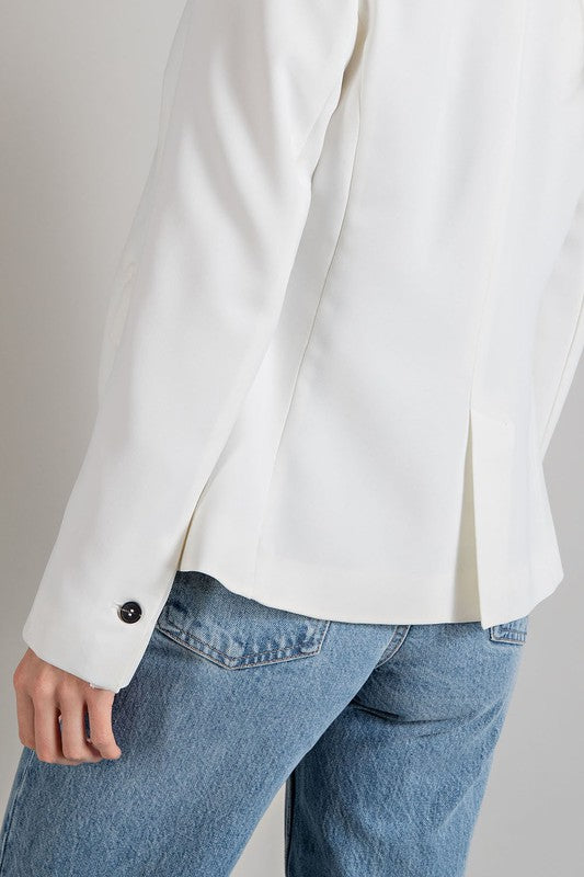 KELLY SINGLE BREASTED BLAZER - OFF WHITE