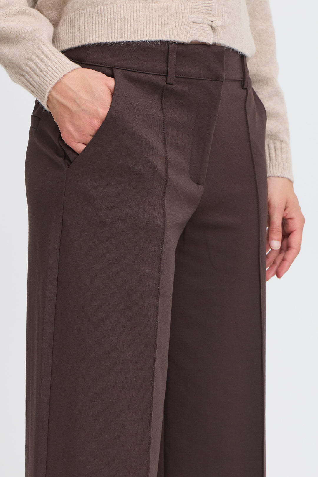 IHKATE WIDE LEG PANT - CHOCOLATE