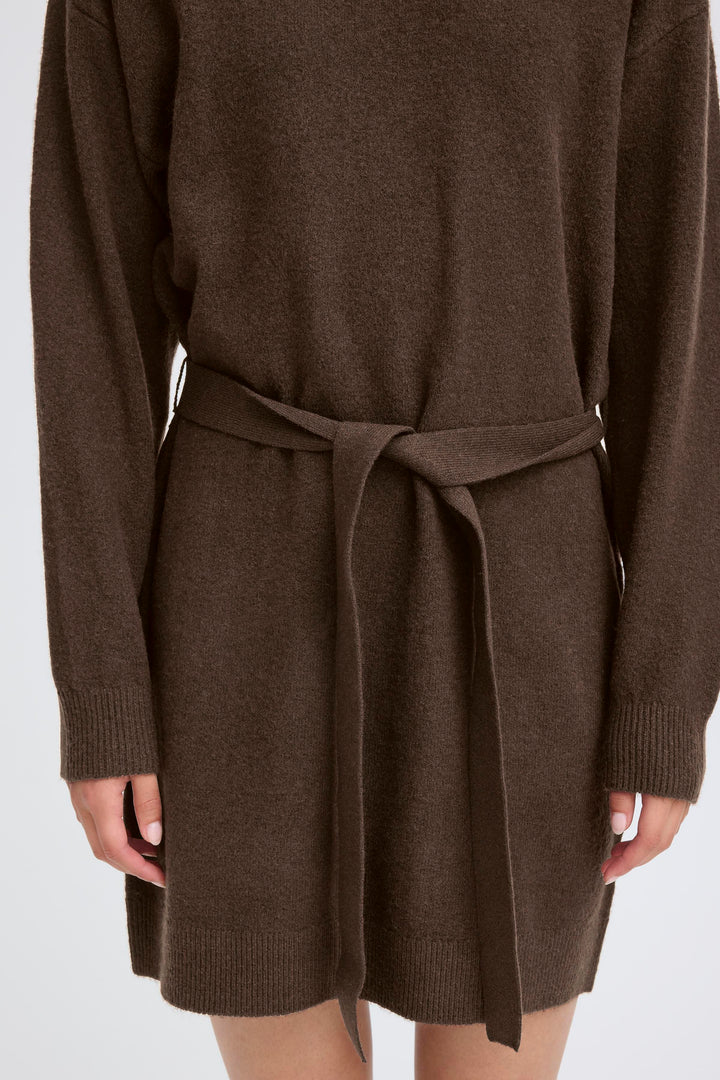 IHDASILA SWEATER DRESS - COFFEE