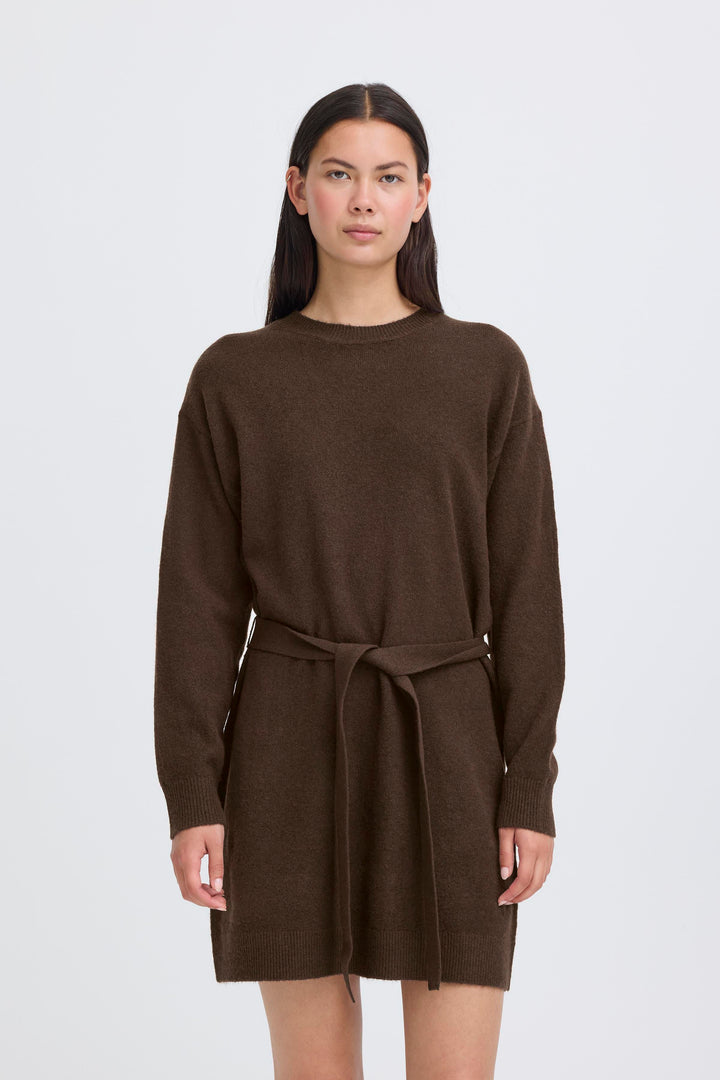 IHDASILA SWEATER DRESS - COFFEE