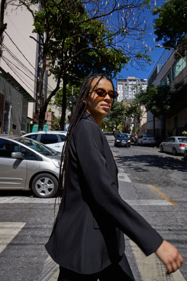 IHFAVA LONG BLAZER - BLACK