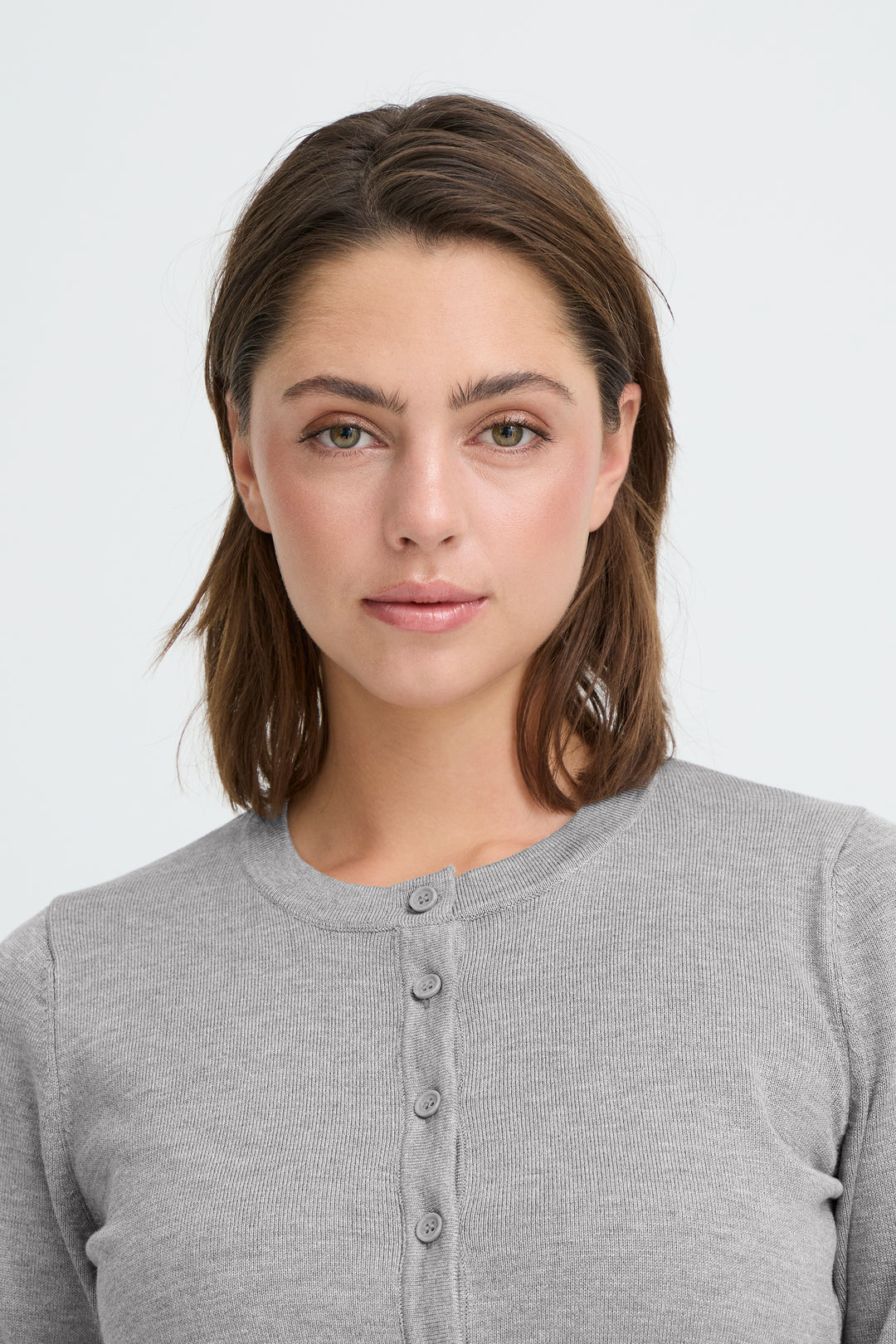 IHLULS O-NECK CARDIGAN - GREY