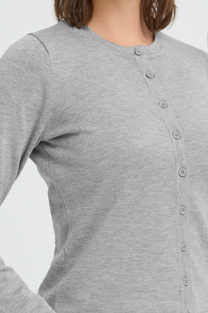 IHLULS O-NECK CARDIGAN - GREY