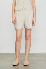 SKIES ARE BLUE MELANGE TWO TONED SHORTS - BEIGE