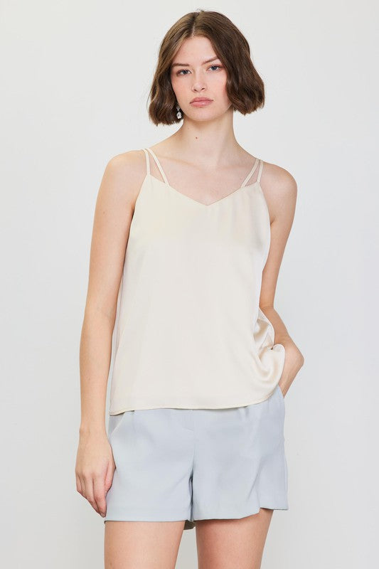 RECYCLED DOUBLE STRAP CAMI - SHELL