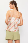 NEUTRAL STRIPE COWL NECK TANK BY SKIES ARE BLUE