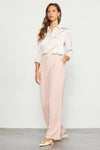 SKIES ARE BLUE RECYCLED WIDE LEG PANTS - ROSE CLOUD