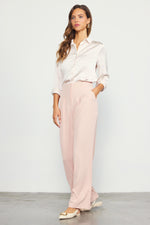 SKIES ARE BLUE RECYCLED WIDE LEG PANTS - ROSE CLOUD