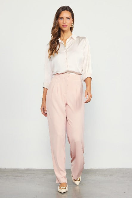 SKIES ARE BLUE RECYCLED WIDE LEG PANTS - ROSE CLOUD