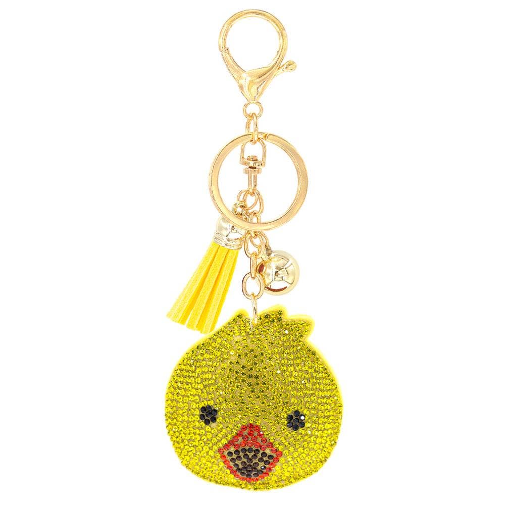 RHINESTONE DUCK KEYCHAIN WITH TASSEL