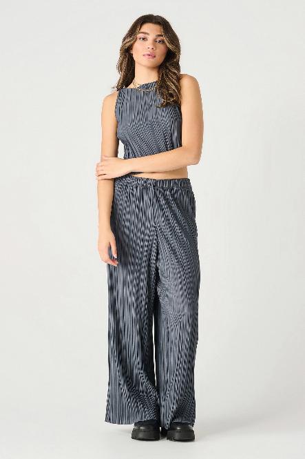 PULL ON PLEATED PANTS - SLATE