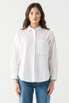 DEX POPLIN BUTTON FRONT SHIRT - WHITE