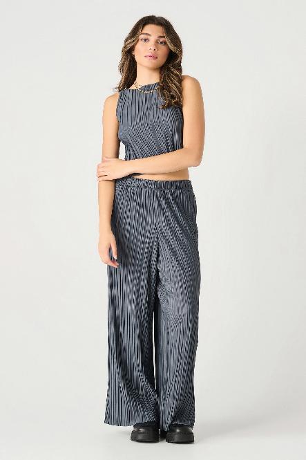 SLEEVELESS PLEATED TOP - SLATE