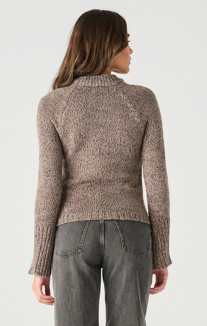 ASYMMETRIC BUTTONED LONG SLEEVE SWEATER - GREY