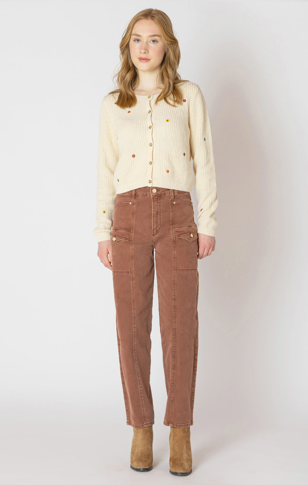 DEX BARREL LEG PANT - BRUNETTE