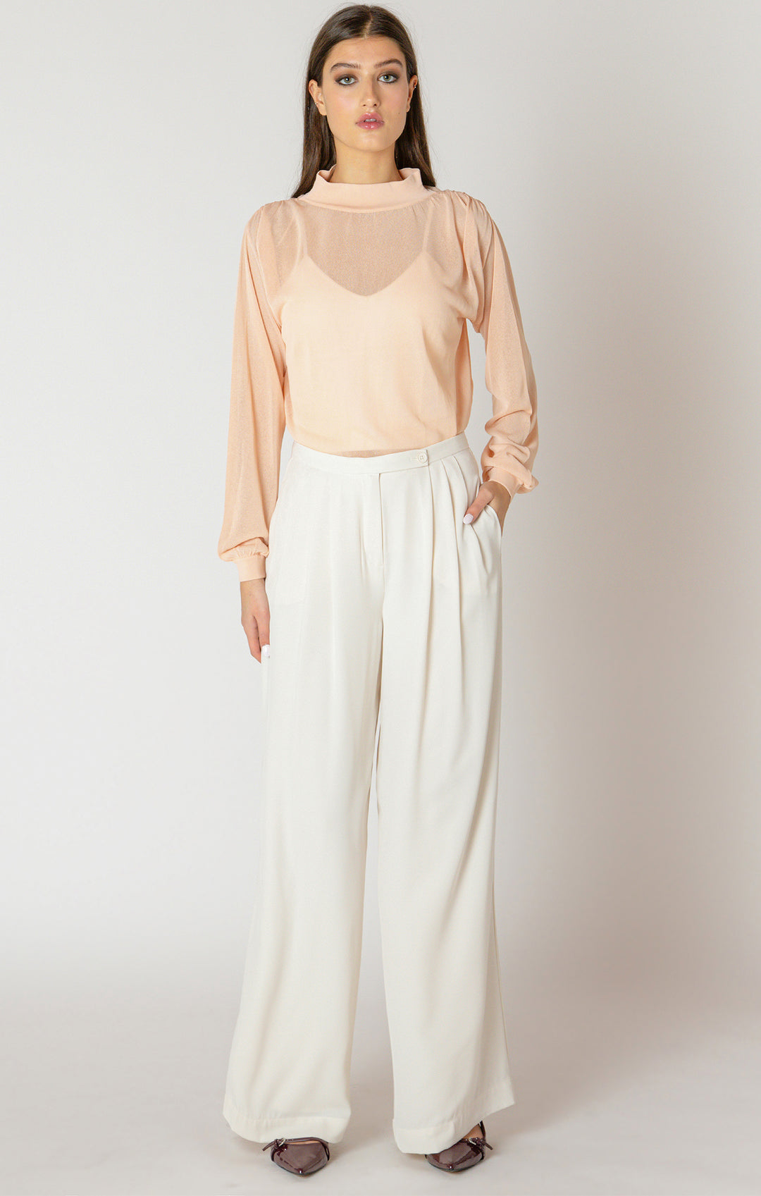 WIDE FLOWY PANT - ECRU