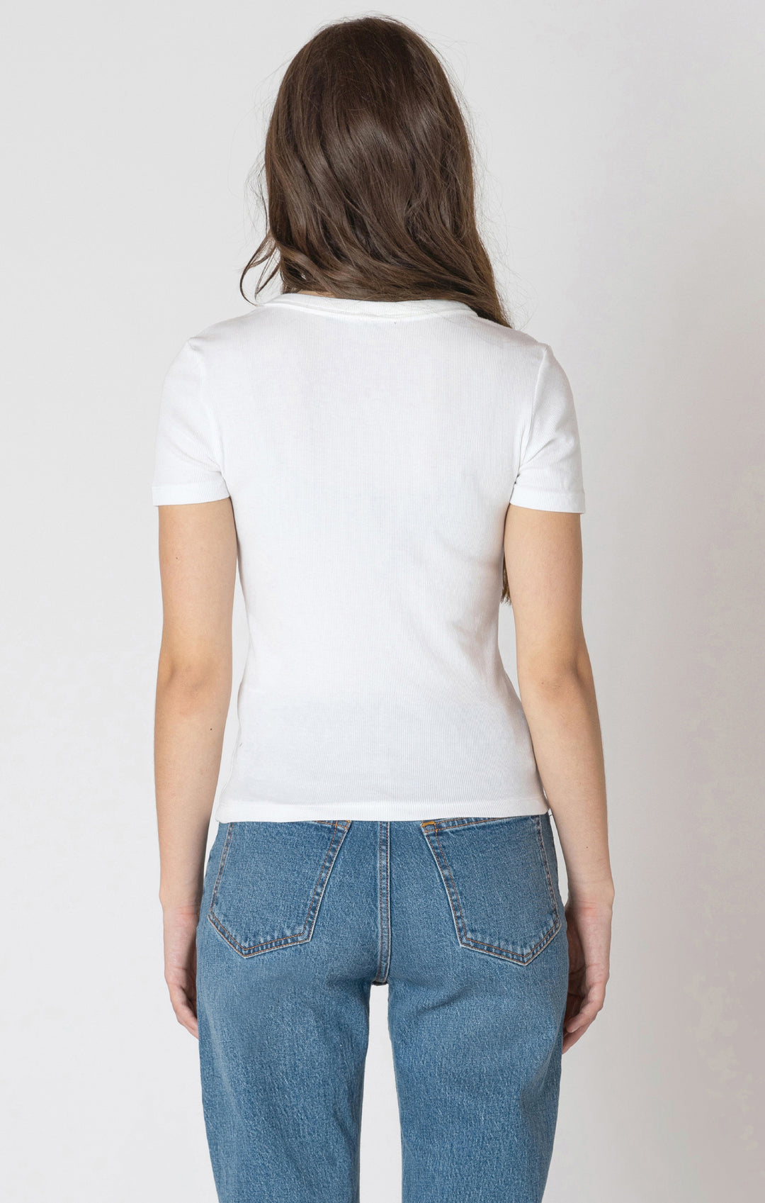 BASICE RIBBED TEE - WHITE