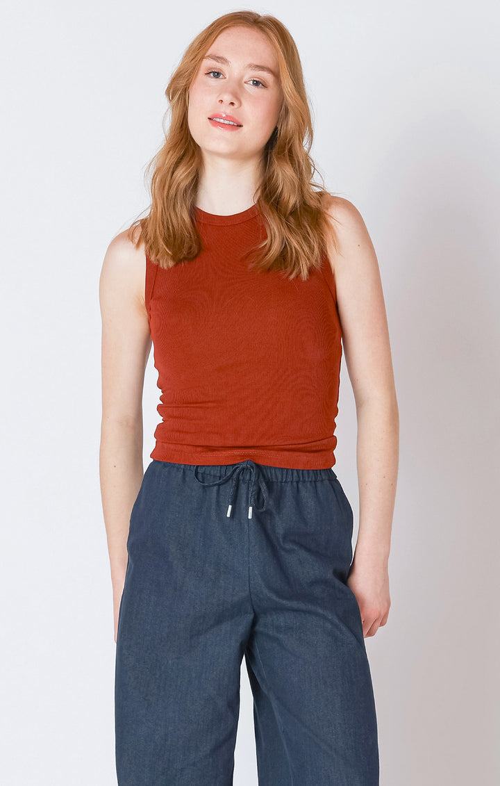 RIBBED TANK - BURNT ORANGE
