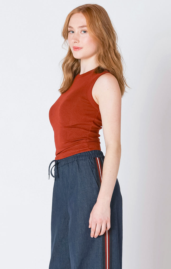 RIBBED TANK - BURNT ORANGE