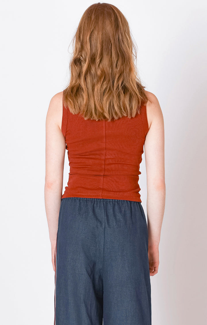 RIBBED TANK - BURNT ORANGE