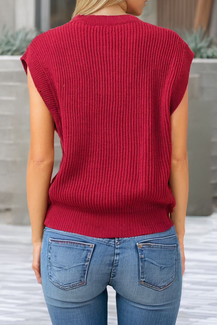 GAME DAY POP UP LETTER KNIT MUSCLE SWEATER