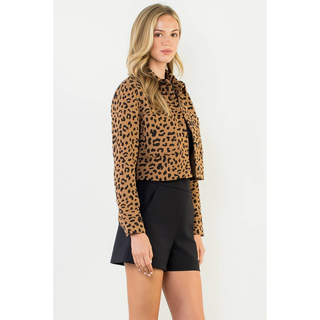Cheetah Print Cropped Jacket