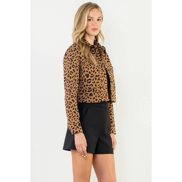 Cheetah Print Cropped Jacket