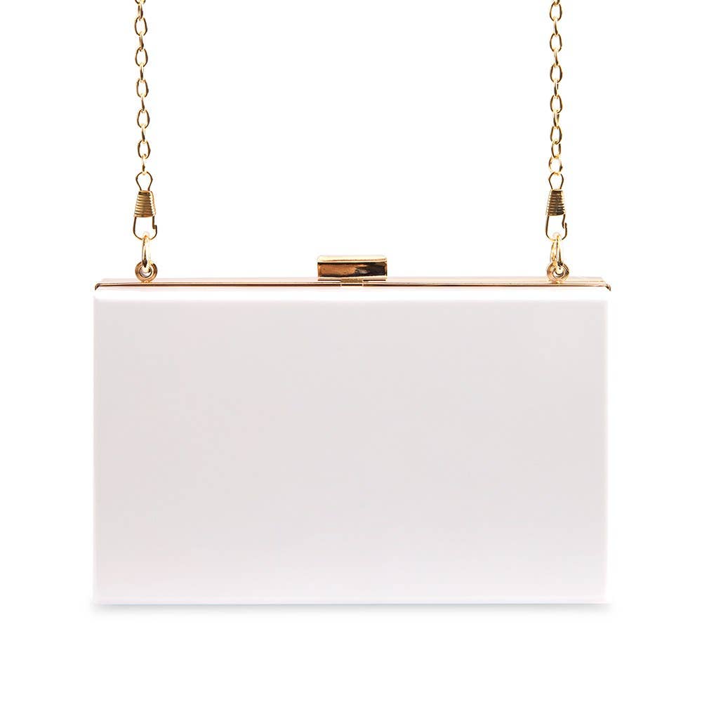 ACRYLIC BOX CLUTCH - WHITE