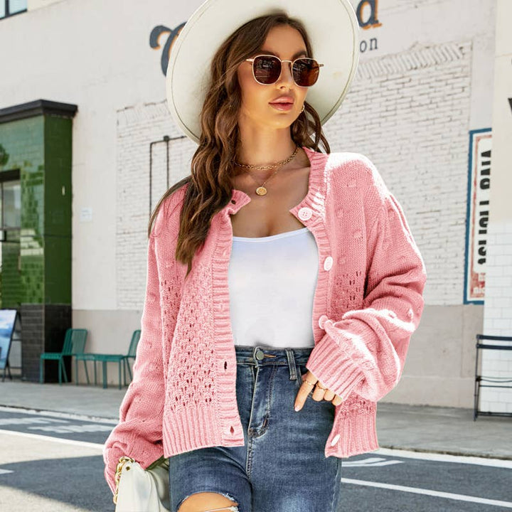 MOHAIR CARDIGAN SWEATER - PINK
