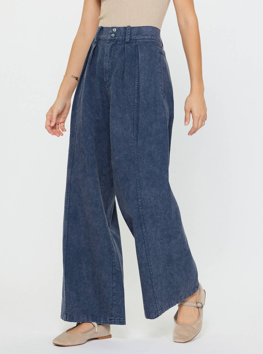 VINTAGE WIDE LEG DENIM PANTS - INDIGO