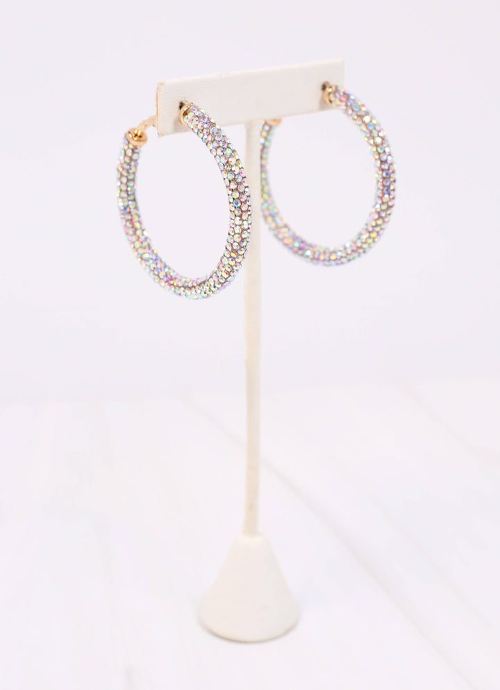 ROSSELLINI PAVE HOOPS - OPAL