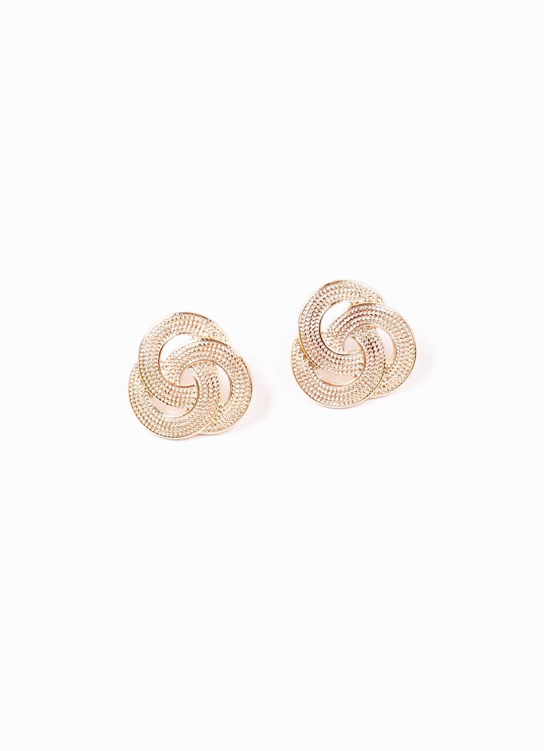 MOLINA TEXTURED KNOT EARRINGS - GOLD