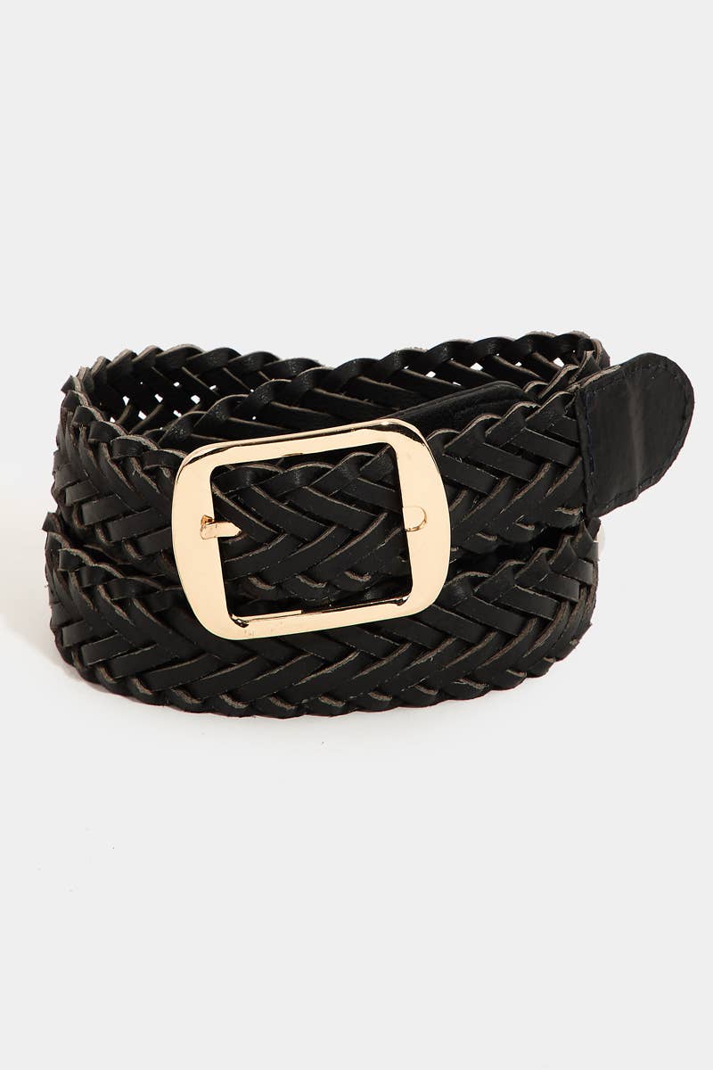BRAIDED VEGAN LEATHER BELT